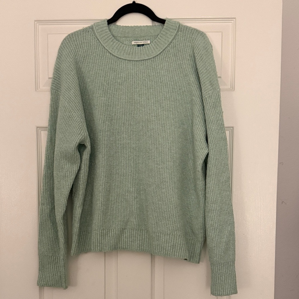 American Eagle Outfitters Light Green Crew Neck Sweater